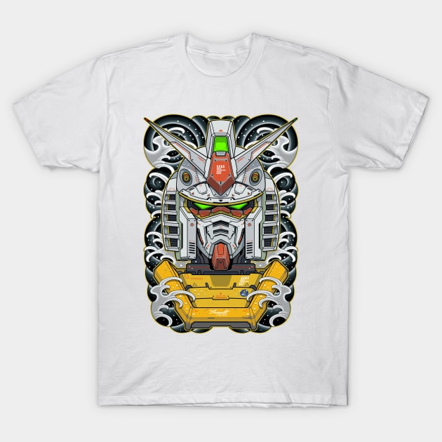 Gundam Cool Tattoo T-Shirt by Prajoedi